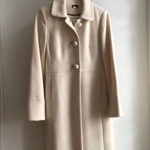 J. Crew Cream Long Wool Pea Coat Size 2
